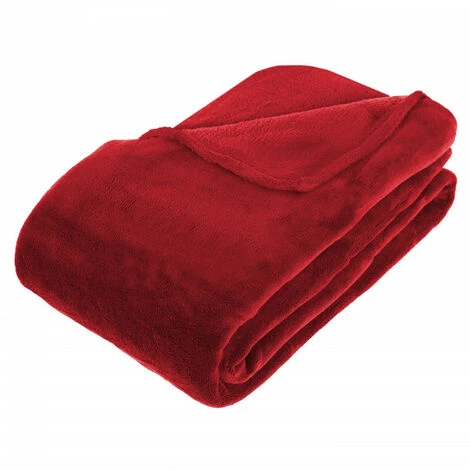 Couverture Microfibre 180 X 230 Cm Atmosphera - Couverture Microfibre 180 X 230 Cm Atmosphera Rouge