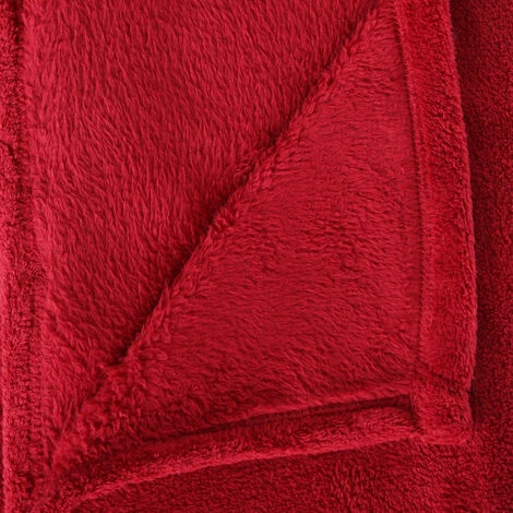 Couverture Microfibre 180 X 230 Cm Atmosphera - Couverture Microfibre 180 X 230 Cm Atmosphera Rouge â Image 2