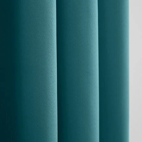 Lot De 2 Rideaux Occultant Turquoise 140 X 260 Cm â Image 2