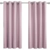 Lot De 2 Rideaux Occultants Thermiques - Rose - 140 X 260 Cm