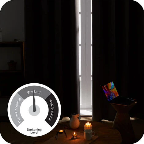 Lot De 2 Rideaux Occultants Thermiques - Rose - 140 X 260 Cm â Image 2