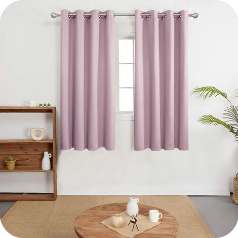 Lot De 2 Rideaux Occultants Thermiques - Rose - 140 X 260 Cm â Image 3