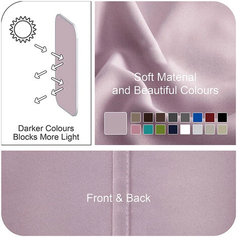 Lot De 2 Rideaux Occultants Thermiques - Rose - 140 X 260 Cm â Image 4