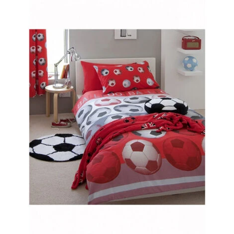 Rideaux Doublés De Football - Rouge - 168 Cm X 183 Cm – Image 2