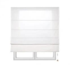 Store Bateau Avec Baleines, Store Textile Tamisant, Écru, 45 X 175cm