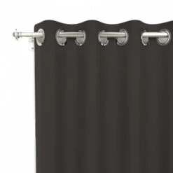 Alix Rideau à oeillets, Polyester, Noir, Par Soleil D'ocre - 140 X 250 Cm