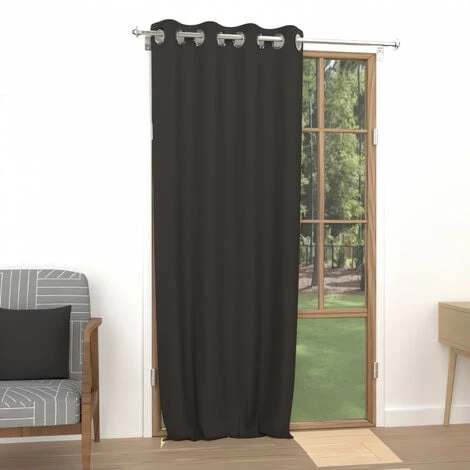 Alix Rideau à oeillets, Polyester, Noir, Par Soleil D'ocre - 140 X 250 Cm – Image 2