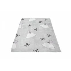 Plaid Polaire Microfibre Imprimé 110x170 Cm ANAIS Gris, Par Soleil D'ocre