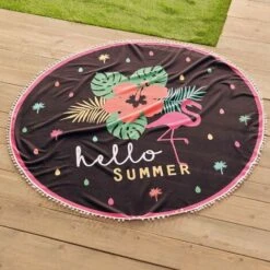 Serviette De Plage Modele Flamant Rose