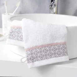 Lot De 2 Gants De Toilette Art-Chic Beline Blanc