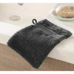 Lot De 2 Gants De Toilette Excellence Anthracite