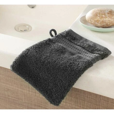 Lot De 2 Gants De Toilette Excellence Anthracite