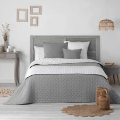 Chemin De Lit Matelasse 80x180cm Mellewe Gris