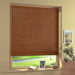 Store Bateau En Bambou Fines Lattes - Acajou - L84 X H130cm