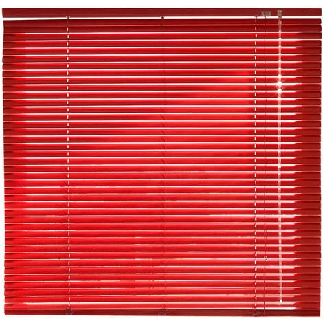 Store Vénitien Aluminium 25mm Sans Percer - Rouge - L32 X H150cm – Image 2