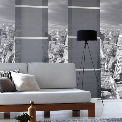 Panneau Japonais Voile Barre Alu - Gris - L45 X H260cm