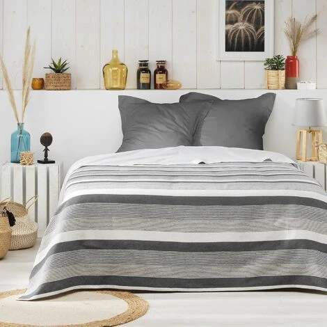 Couvre Lit 180 X 220 Cm Fibie Anthracite