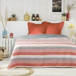 Couvre Lit 230 X 250 Cm Fibie Terracotta