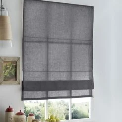 Store Bateau Tamisant 100% Lin - Gamme Must - Gris - L60 X H220cm