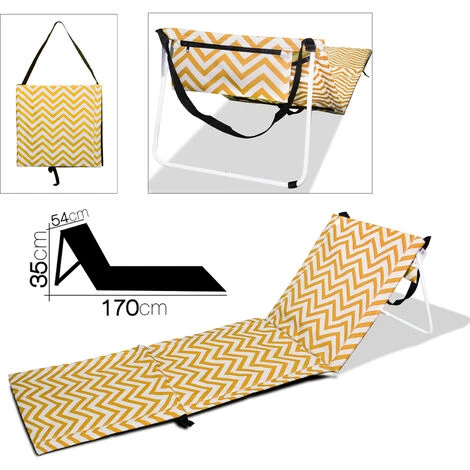 Matelas Pliant Hamac 170x54x35 Cm ZIGZAG Jaune – Image 2