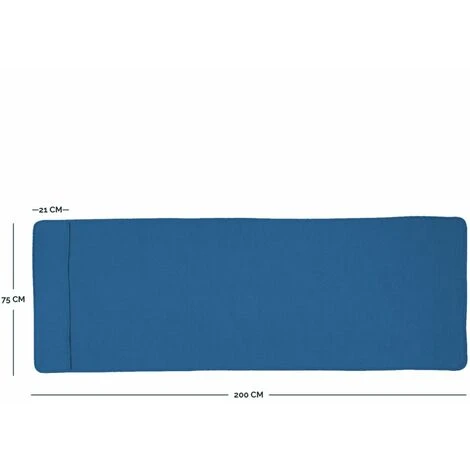 Serviette De Plage à Rabat Pour Transat De Bain, 100 % Coton - 75 X 200 Cm - Bleu - Vivezen – Image 2