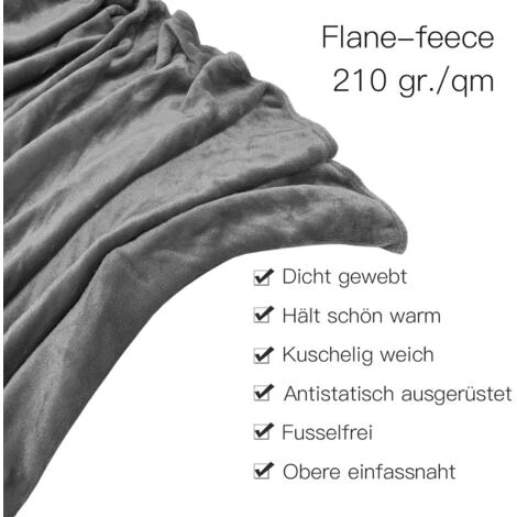 EINFEBEN Couverture En Flanelle Living Blanket 210 G/carré Blanket Fur Blanket Fleece Blanket Super Soft 220x240cm – Image 2