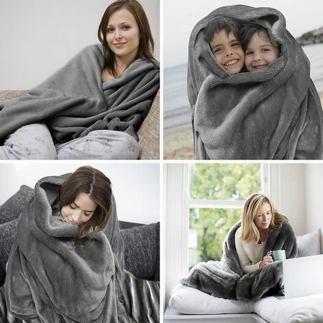 EINFEBEN Couverture En Flanelle Living Blanket 210 G/carré Blanket Fur Blanket Fleece Blanket Super Soft 220x240cm – Image 4