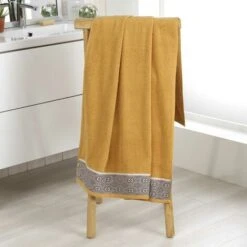 Drap De Bain 90 X 150 Cm Ethnic Estebane Ocre