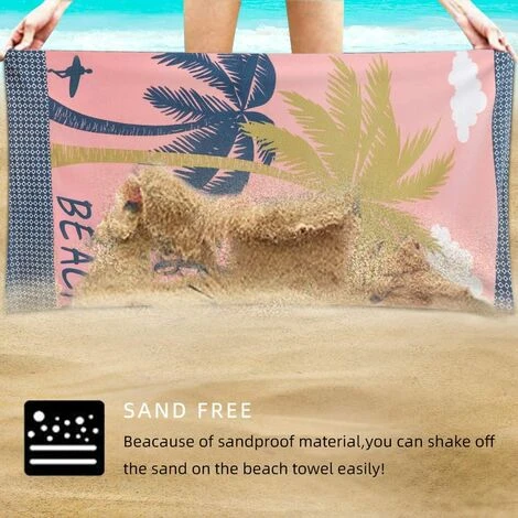 Serviette De Bain 152,4 X 76,2 X 0,02 Cm (L X L X H) Serviette De Plage, Serviettes De Plage En Microfibre Pour Adultes, Serviettes De Piscine à Séchage Rapide Pour Nageurs Serviettes De Plage Sans Sa – Image 4