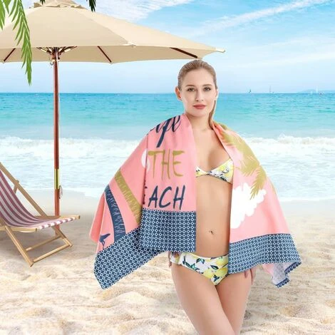 Serviette De Bain 152,4 X 76,2 X 0,02 Cm (L X L X H) Serviette De Plage, Serviettes De Plage En Microfibre Pour Adultes, Serviettes De Piscine à Séchage Rapide Pour Nageurs Serviettes De Plage Sans Sa – Image 5