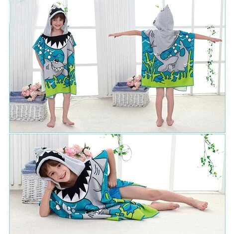 Cape De Bain Enfant Poncho De Bain Enfant Serviette De Bain Enfants Serviette De Plage à Capuche Motifs Mignons Usage Multiple Pour Enfants De 2 à 8 Ans – Image 5