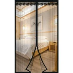 MINKUROW Porte Moustiquaire Aimantée, 100x230cm Porte De Balcon Aimantée Rideau Anti-Mouches Sans Perçage, Rideau Anti-Insectes, Porte Moustiquaire, Portes Battantes Pour Porte Patio Salon