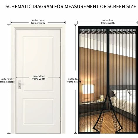 MINKUROW Porte Moustiquaire Aimantée, 100x230cm Porte De Balcon Aimantée Rideau Anti-Mouches Sans Perçage, Rideau Anti-Insectes, Porte Moustiquaire, Portes Battantes Pour Porte Patio Salon – Image 3