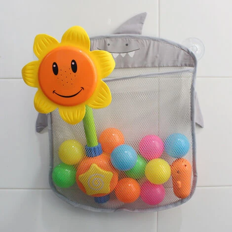 Organisateur De Jouets De Bain Pour Bébé, Sac De Rangement Pour Jouets Pour Salle De Bain Et Baignoire, Filet De Rangement En Maille Pour Accessoires De Douche, 2 X Ventouse——grise 56Vingt – Image 4