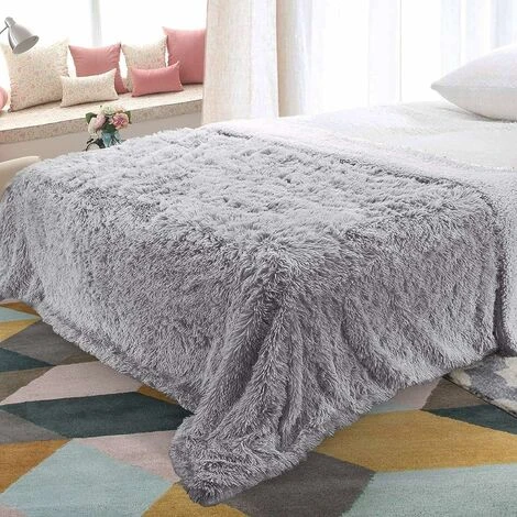 160 X 200 Cm Couverture En Peluche Super Douce Et Chaude En Polaire Double Face (gris) â Image 3