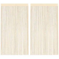 Rideau En Fils 2 Pcs 100 X 250 Cm Crème VidaXL