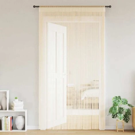 Rideau En Fils 2 Pcs 100 X 250 Cm Crème VidaXL – Image 2