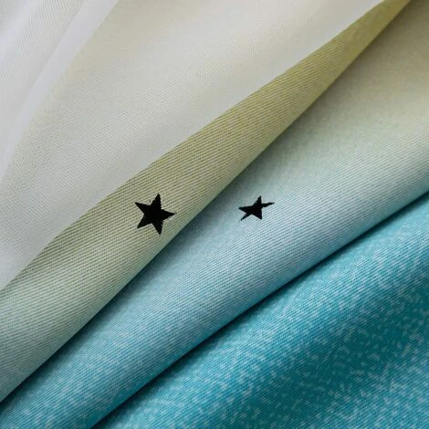 Rideaux Double Creux Étoiles Rideaux Étoiles Double Couche Pour Enfants Filles Chambre Coloré Chambre D'enfant Avec Voile Rideaux Pour Enfants Blueout Rideaux 53 "B X 63" H (134x160cm) Vert – Image 2