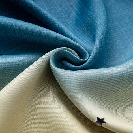 Rideaux Double Creux Étoiles Rideaux Étoiles Double Couche Pour Enfants Filles Chambre Coloré Chambre D'enfant Avec Voile Rideaux Pour Enfants Blueout Rideaux 53 "B X 83" H (134x210cm) Bleu – Image 2