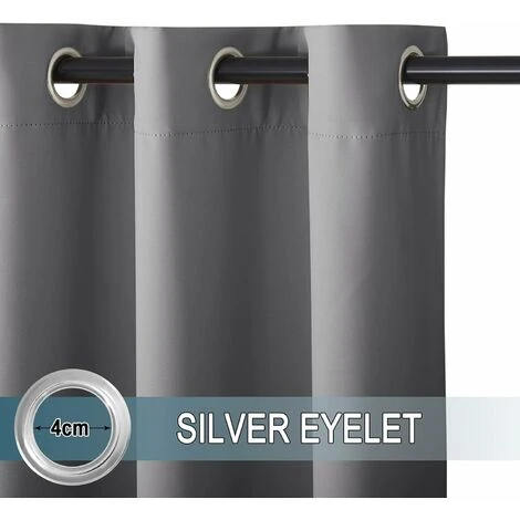 Rideau Pour Pergola - Rideaux D'Extérieur Lot De 2 Isolant Occultant Lumière Bloquer Imperméable Décoration Intérieur/Extérieur Jardin à Oeillets, L 132 X H 213 Cm, Gris——Oi-FRIS, Oi-FRIS – Image 3