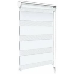 Store Enrouleur Jour Nuit Double 100x150cm Blanc
