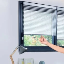 Store Vénitien Aluminium Automatique 25mm Sans Percer - Gris - L37 X H160cm