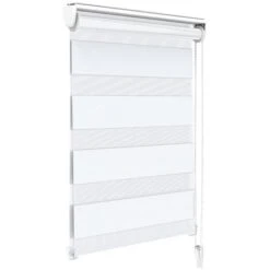 Store Enrouleur Jour Nuit Double 45x150cm Blanc