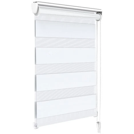 Store Enrouleur Jour Nuit Double 45x150cm Blanc