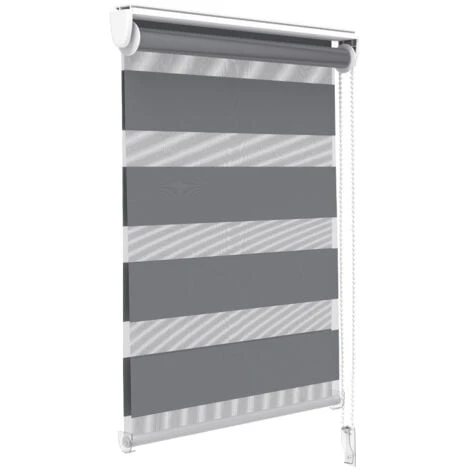 Store Enrouleur Jour Nuit Double 45x150cm Gris