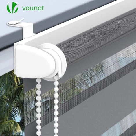 Store Enrouleur Jour Nuit Double 45x150cm Gris â Image 5