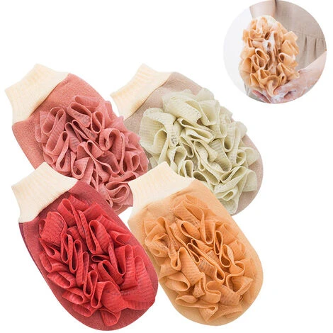 Pièces Gant Exfoliant Corps Gant De Douche Gant De Douche Exfoliant Double Usage éponge De Bain Douche Gant De Bain Pour Gommage Corporel Dissolvant De Peau Morte – Image 2