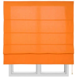Store Bateau Avec Baleines, Store Textile Tamisant, Orange, 45 X 175cm