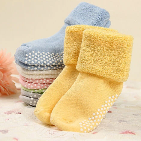 LTS FAFA Chaud Bébé Enfant En Bas âge Garçons Filles Colle Point éponge Chaussettes Nouveau-né Bébé Confortable Coton Doux Antidérapant Chaussettes Bébé Fournitures Automne Hiver 0-3T – Image 3
