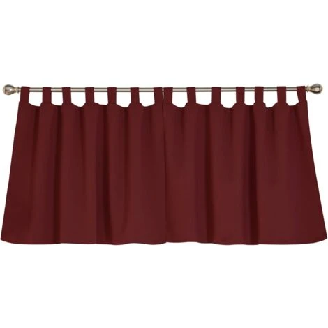 Deconovo Lot De 2 Rideaux Cantonnière Avec Pattes Court 132x92 Cm Rouge